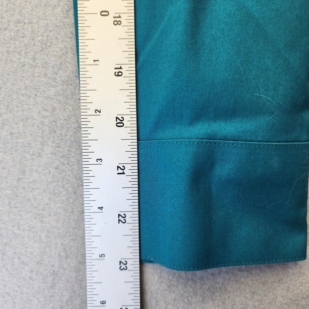 Chicos No Iron Teal Blue Button Down Shirt Rhinestone Crystal Buttons Size 1 M - Picture 13 of 13